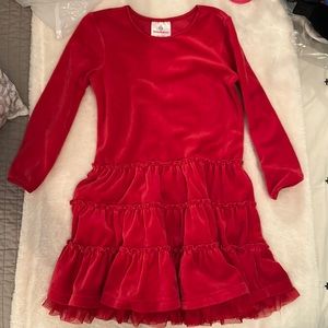 Red velour dress